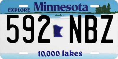 MN license plate 592NBZ