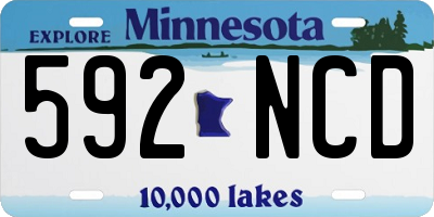MN license plate 592NCD