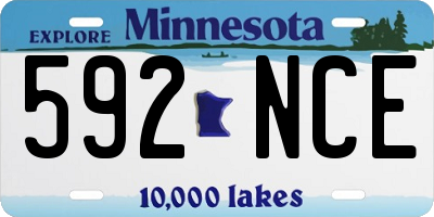 MN license plate 592NCE