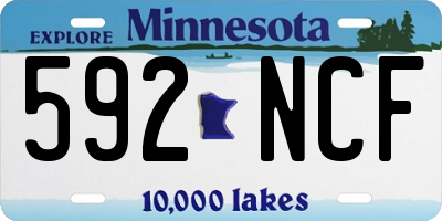 MN license plate 592NCF