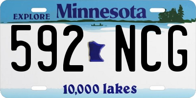 MN license plate 592NCG