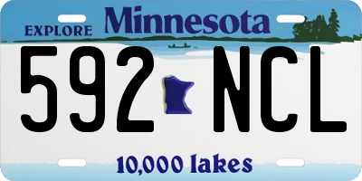 MN license plate 592NCL