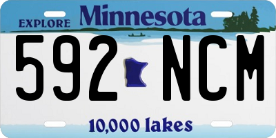 MN license plate 592NCM