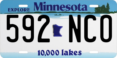 MN license plate 592NCO