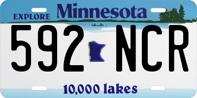 MN license plate 592NCR