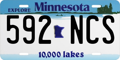 MN license plate 592NCS