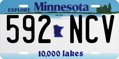 MN license plate 592NCV