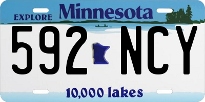 MN license plate 592NCY