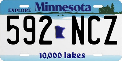 MN license plate 592NCZ