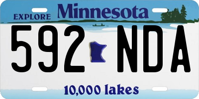MN license plate 592NDA