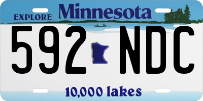 MN license plate 592NDC