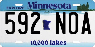 MN license plate 592NOA