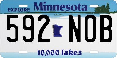 MN license plate 592NOB