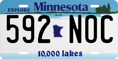 MN license plate 592NOC