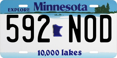 MN license plate 592NOD