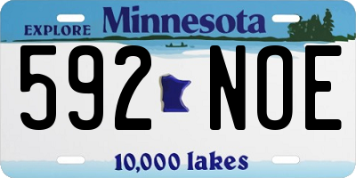 MN license plate 592NOE