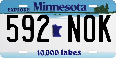 MN license plate 592NOK