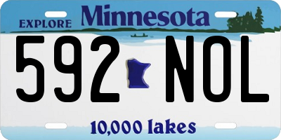 MN license plate 592NOL