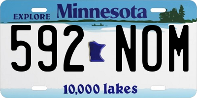 MN license plate 592NOM