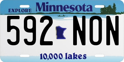MN license plate 592NON