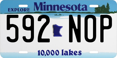 MN license plate 592NOP