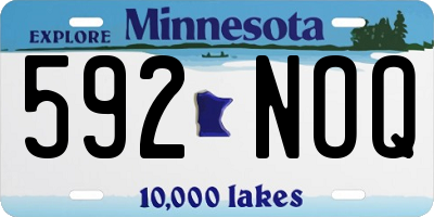 MN license plate 592NOQ