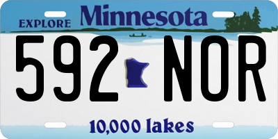 MN license plate 592NOR