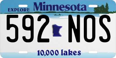 MN license plate 592NOS