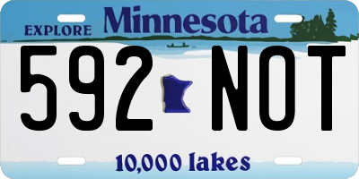 MN license plate 592NOT