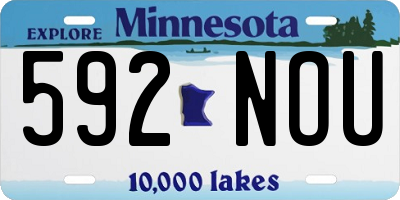 MN license plate 592NOU