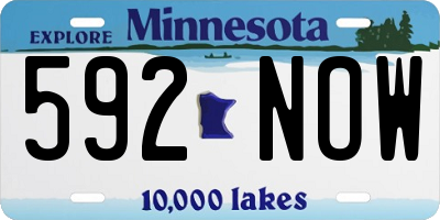 MN license plate 592NOW