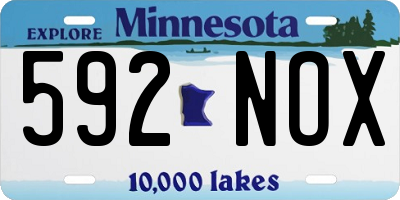 MN license plate 592NOX