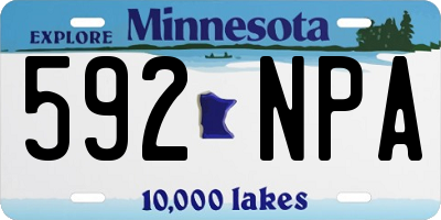 MN license plate 592NPA