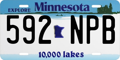 MN license plate 592NPB
