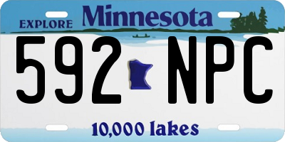 MN license plate 592NPC