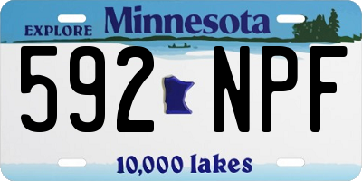 MN license plate 592NPF