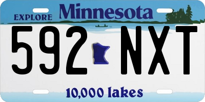 MN license plate 592NXT