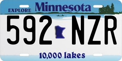 MN license plate 592NZR