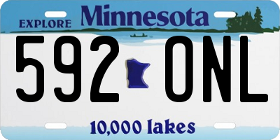 MN license plate 592ONL