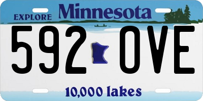 MN license plate 592OVE
