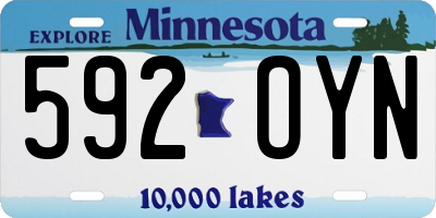 MN license plate 592OYN