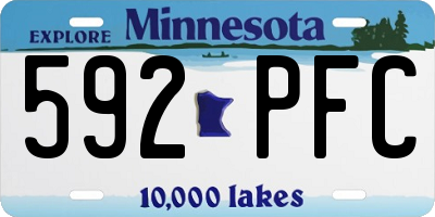 MN license plate 592PFC