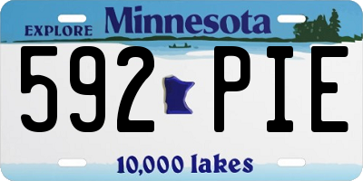 MN license plate 592PIE