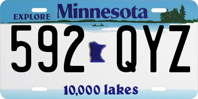 MN license plate 592QYZ