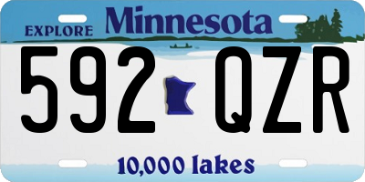 MN license plate 592QZR