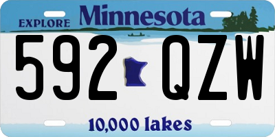 MN license plate 592QZW