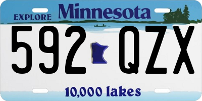 MN license plate 592QZX