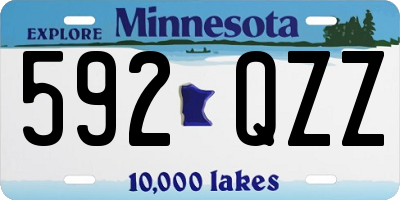 MN license plate 592QZZ