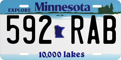 MN license plate 592RAB