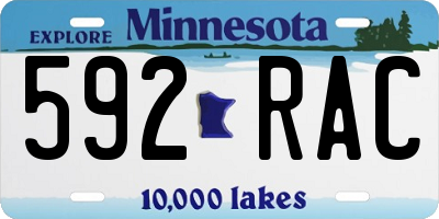 MN license plate 592RAC